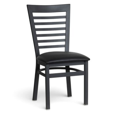 Full Ladder Back Black Metal Restaurant Chair