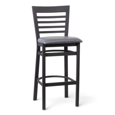 Full Ladder Back Black Metal Restaurant Bar Stool