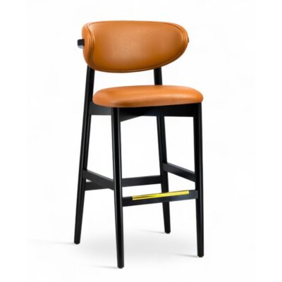 Ruby Modern Black Finish Wood Restaurant Bar Stool