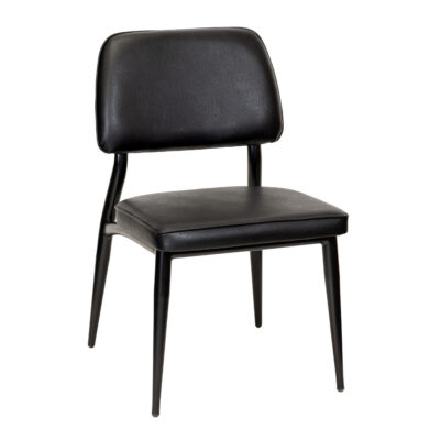 Custom Adaline Fully Upholstered Black Metal Restaurant Chair