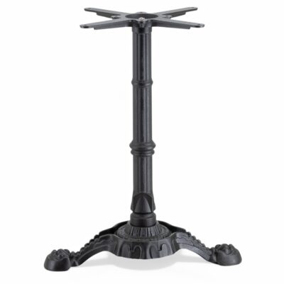 Pedestal-Style Commercial Cast Iron Table Base with Single Leg In Black