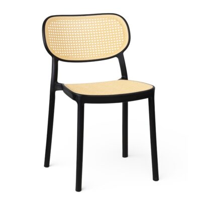 Indoor/Outdoor Resin Restaurant Chair with Mesh Design