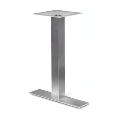Contemporary Brushed Stainless Steel Single Slat Restaurant Table Base (5″ x 22″)