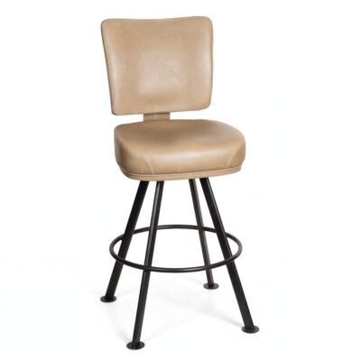 Thayer Custom Restaurant Bucket Bar Stool with Black Steel Frame