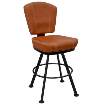 Modern Bucket Bar Stool with Large Rounded Black Frame