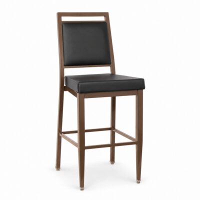 Atticus Prefabricated Brown Steel Frame Banquet Bar Stool